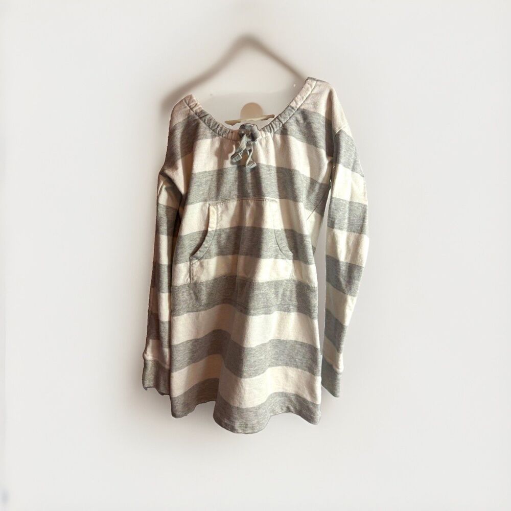 Old Navy Women’s XL Gray/White Striped Pullover Hoodie Knit Cotton Pockets